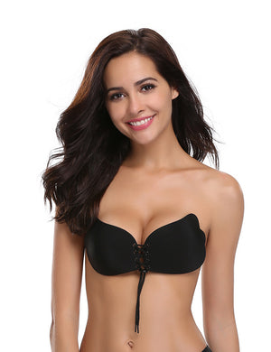 Strapless self adhesive push-up bra